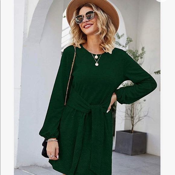 Amazon Fashion Green Tie Dress - Picture 8 of 8